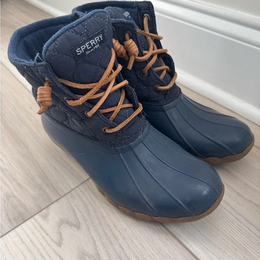 Sperry Blue Rain and Snow Boots with Waterproof Design and Sturdy Rubber Sole